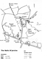 Map showing location of the Walls of Jericho, Egypt, Thornton